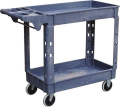 Value Collection - 500 Lb Capacity, 17" Wide x 39-3/4" Long x 33-1/4" High Shelf Cart - 2 Shelf, Plastic, 2 Rigid/2 Swivel Casters - Apex Tool & Supply