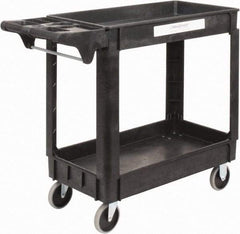 Value Collection - 500 Lb Capacity, 17" Wide x 39-3/4" Long x 33-1/4" High Shelf Cart - 2 Shelf, Plastic, 2 Rigid/2 Swivel Casters - Apex Tool & Supply