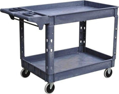 Value Collection - 500 Lb Capacity, 25-1/2" Wide x 46" Long x 33-1/4" High Shelf Cart - 2 Shelf, Plastic, 2 Rigid/2 Swivel Casters - Apex Tool & Supply