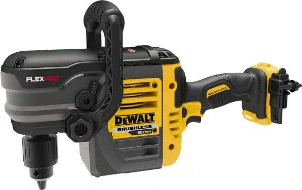 DeWALT - 60 Volt 1/2" Chuck Right Angle Handle Cordless Drill - 0-300 & 0-1200 RPM, Keyed Chuck, Lithium-Ion Batteries Not Included - Apex Tool & Supply