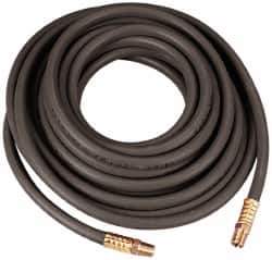 Value Collection - 1/2" ID x 0.787" OD 25' Long Multipurpose Air Hose - MNPT x MNPT Ends, 200 Working psi, 1/2" Fitting, Black - Apex Tool & Supply