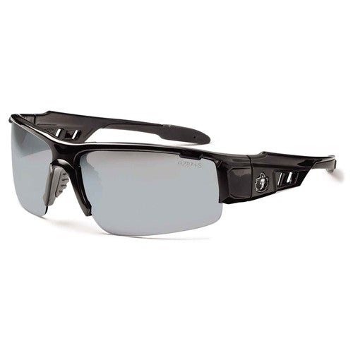 DAGR Silver Mirror Lens Black Safety Glasses - Apex Tool & Supply