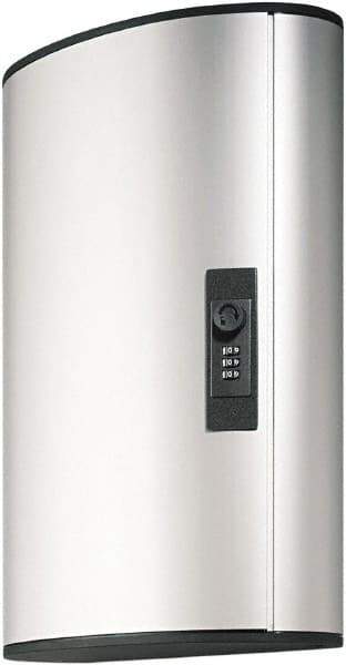 DURABLE - 72 Keys, Silver Key Storage Cabinet - 11-3/4" Wide x 4-5/8" Deep x 15-3/4" High - Apex Tool & Supply