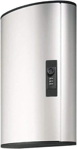 DURABLE - 36 Keys, Silver Key Storage Cabinet - 11-3/4" Wide x 4-5/8" Deep x 11" High - Apex Tool & Supply