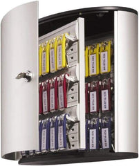 DURABLE - 36 Keys, Silver Key Storage Cabinet - 11-3/4" Wide x 4-5/8" Deep x 11" High - Apex Tool & Supply