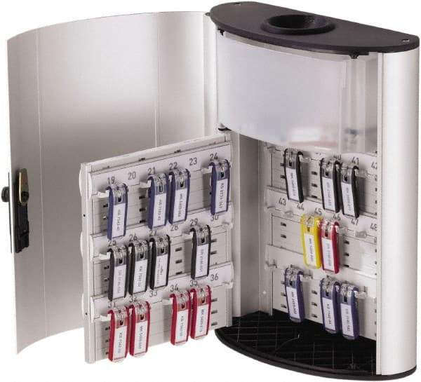DURABLE - 54 Keys, Silver Key Box - 11-3/4" Wide x 4-5/8" Deep x 15-1/2" High - Apex Tool & Supply