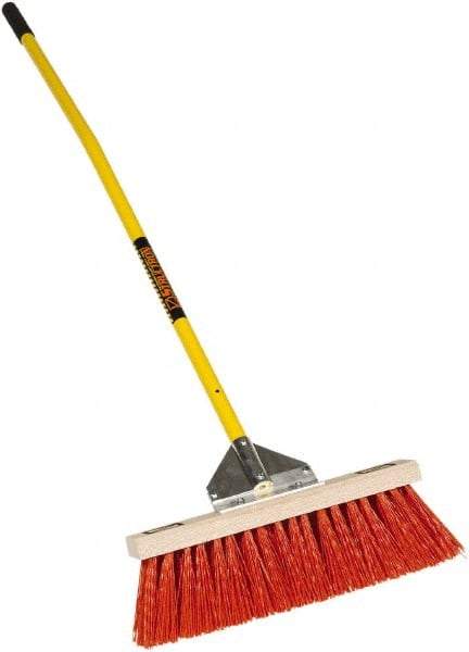 SEYMOUR-MIDWEST - 18" Rough Surface Polypropylene Push Broom - 5-1/2" Bristle Length, Wood Block, Bolt-On Handle Connection, Handle Included - Apex Tool & Supply