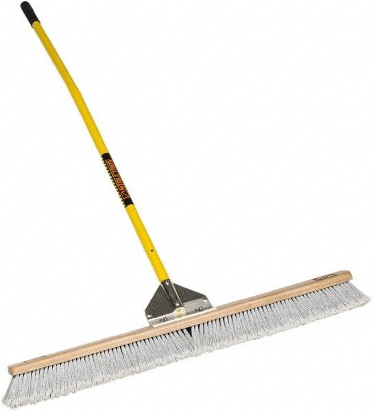 SEYMOUR-MIDWEST - 24" Fine Particle Polypropylene Push Broom - 3" Bristle Length, Wood Block, Bolt-On Handle Connection, Handle Included - Apex Tool & Supply