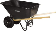 SEYMOUR-MIDWEST - 10 Cu Ft Capacity Wheelbarrow with 8" Pneumatic Wheel - Wood Handle, 59-3/4" Long x 35-1/4" Wide x 19-1/4" High, Black - Apex Tool & Supply