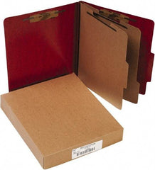 ACCO - 11 x 8 1/2", Letter Size, Red, File Folders with Top Tab - Right of Center Tab Cut Location - Apex Tool & Supply