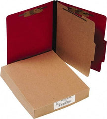 ACCO - 11 x 8 1/2", Letter Size, Executive Red, File Folders with Top Tab - Right of Center Tab Cut Location - Apex Tool & Supply