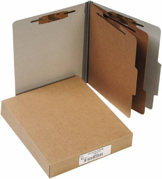 ACCO - 11 x 8 1/2", Letter Size, Gray, File Folders with Top Tab - Right of Center Tab Cut Location - Apex Tool & Supply