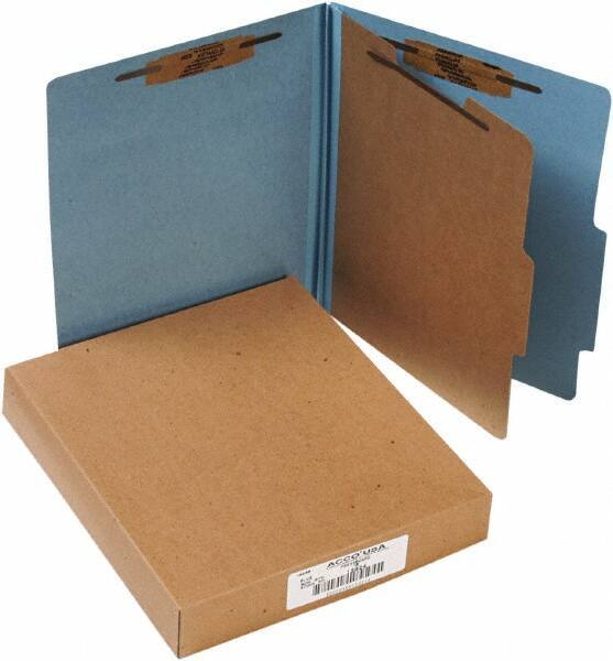 ACCO - 11 x 8 1/2", Letter Size, Sky Blue, File Folders with Top Tab - Right of Center Tab Cut Location - Apex Tool & Supply