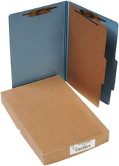ACCO - 14 x 8 1/2", Legal, Sky Blue, File Folders with Top Tab - Right of Center Tab Cut Location - Apex Tool & Supply