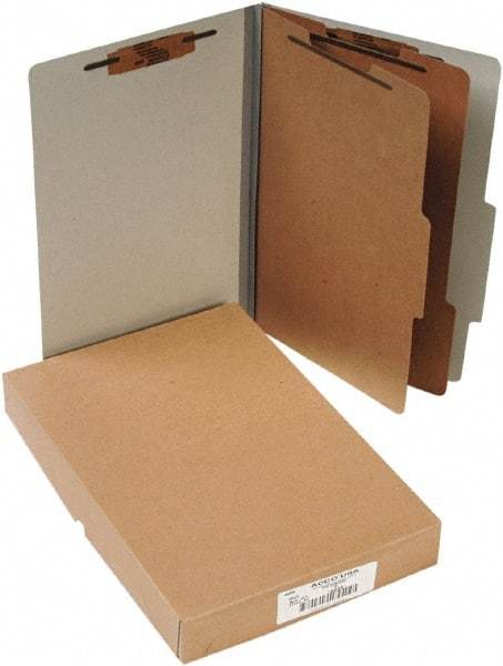 ACCO - 14 x 8 1/2", Legal, Gray, File Folders with Top Tab - Right of Center Tab Cut Location - Apex Tool & Supply