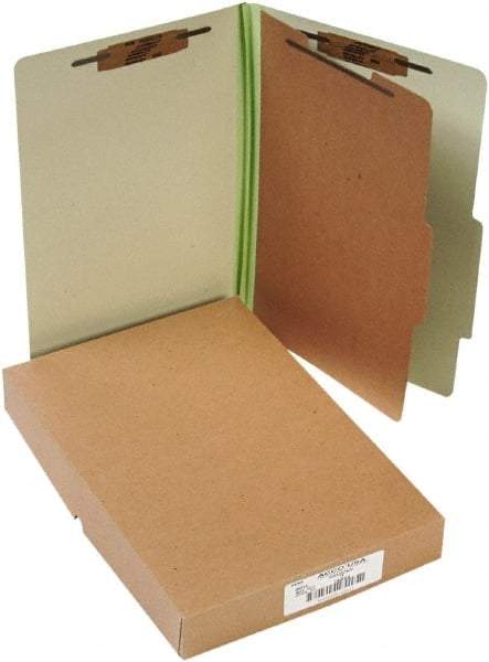 ACCO - 14 x 8 1/2", Legal, Leaf Green, File Folders with Top Tab - Right of Center Tab Cut Location - Apex Tool & Supply
