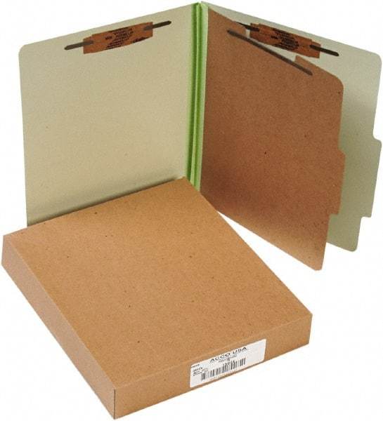 ACCO - 11 x 8 1/2", Letter Size, Leaf Green, File Folders with Top Tab - Right of Center Tab Cut Location - Apex Tool & Supply