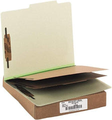 ACCO - 11 x 8 1/2", Letter Size, Leaf Green, File Folders with Top Tab - Right of Center Tab Cut Location - Apex Tool & Supply
