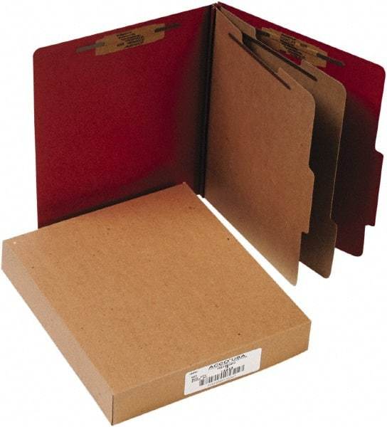 ACCO - 11 x 8 1/2", Letter Size, Earth Red, File Folders with Top Tab - Right of Center Tab Cut Location - Apex Tool & Supply