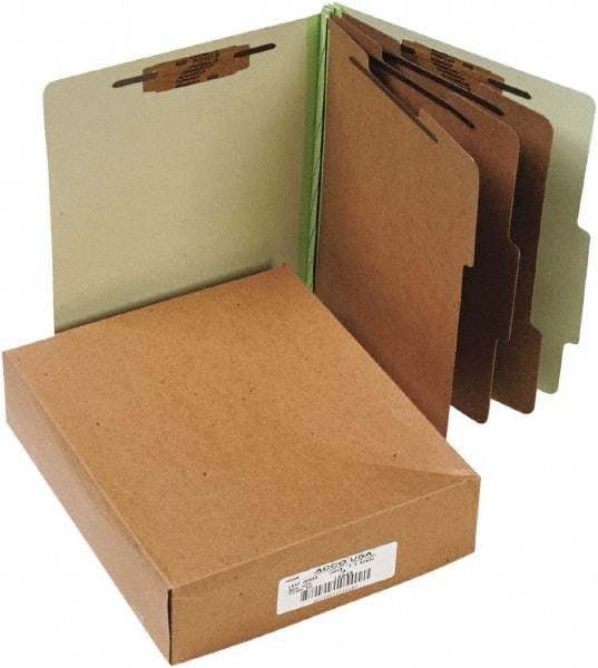 ACCO - 11 x 8 1/2", Letter Size, Leaf Green, File Folders with Top Tab - Right of Center Tab Cut Location - Apex Tool & Supply