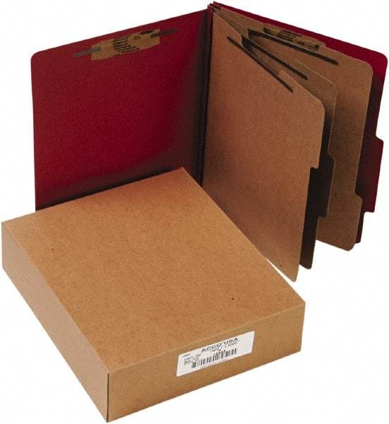 ACCO - 11 x 8 1/2", Letter Size, Earth Red, File Folders with Top Tab - Right of Center Tab Cut Location - Apex Tool & Supply