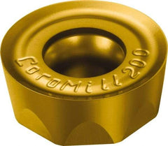 Sandvik Coromant - RCHT1204M0 PL Grade 1025 Carbide Milling Insert - TiCN/TiN Finish, 4.76mm Thick, 12mm Inscribed Circle, 6mm Corner Radius - Apex Tool & Supply