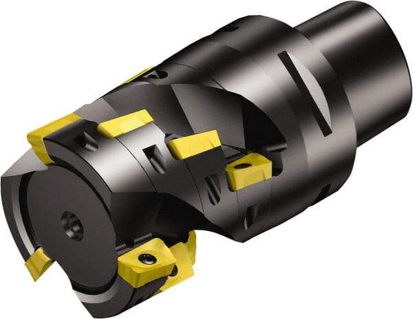 Sandvik Coromant - 4 Inserts, 2" Cut Diam, 1.9685" Arbor Diam, 2.48" Max Depth of Cut, Indexable Square-Shoulder Face Mill - 90° Lead Angle, 3.865" High, R390-11.. Insert Compatibility, Through Coolant, Series CoroMill 390 - Apex Tool & Supply