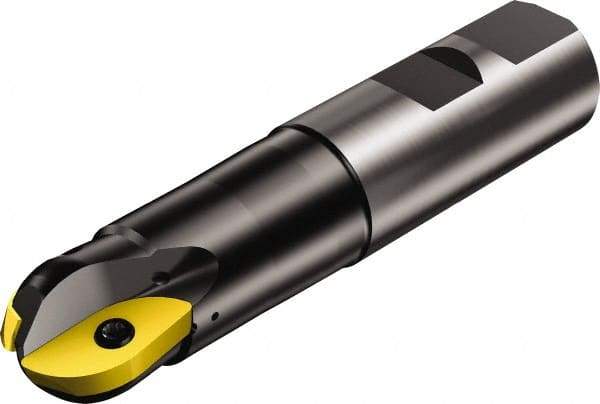 Sandvik Coromant - 2" Cut Diam, 1.791" Max Depth of Cut, 1-1/2" Shank Diam, 6.6874" OAL, Indexable Ball Nose End Mill - 6.6874" Head Length, Weldon Flat Shank, RA216.. M Toolholder, RA216-51 07 Insert - Apex Tool & Supply
