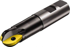 Sandvik Coromant - 1-1/4" Cut Diam, 1.114" Max Depth of Cut, 1-1/4" Shank Diam, 5.0311" OAL, Indexable Ball Nose End Mill - 5.0311" Head Length, Weldon Flat Shank, RA216.. M Toolholder, APMT 160408-M, RA216-32 06 Insert - Apex Tool & Supply