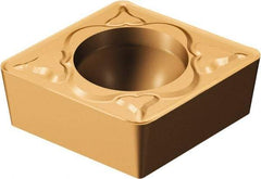 Sandvik Coromant - CCMT32.52 MM Grade 1115 Carbide Turning Insert - TiAlN/AlCr2O3 Finish, 80° Diamond, 3/8" Inscr Circle, 5/32" Thick, 1/32" Corner Radius - Apex Tool & Supply