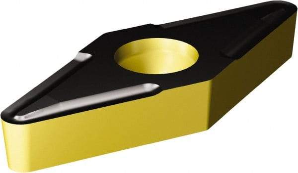 Sandvik Coromant - VBMT21.51 UF Grade 4335 Carbide Turning Insert - TiCN/AI2O3/TiN Finish, 35° Diamond, 1/4" Inscr Circle, 3/32" Thick, 1/64" Corner Radius - Apex Tool & Supply