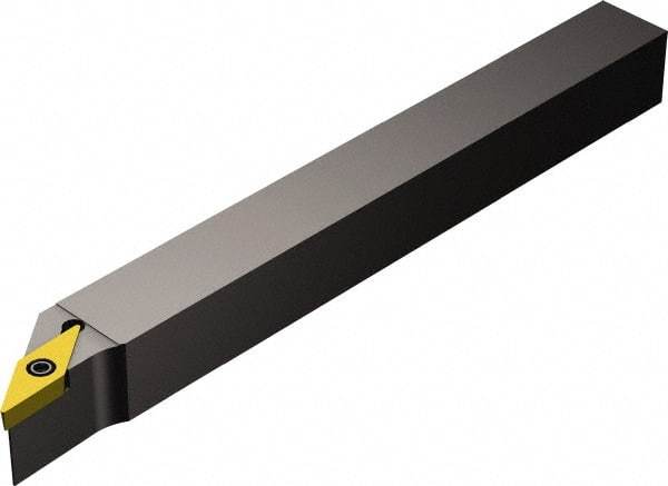 Sandvik Coromant - SVJB, Left Hand Cut, -3° Lead Angle, 16mm Shank Height x 16mm Shank Width, Neutral Rake Indexable Turning Toolholder - 125mm OAL, VBMT 11 02 04 Insert Compatibility, Series CoroTurn 107 - Apex Tool & Supply