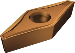 Sandvik Coromant - VCEX2203 F Grade 1115 Carbide Turning Insert - TiAlN/AlCr2O3 Finish, 35° Diamond, 1/4" Inscr Circle, 1/8" Thick, 0.1mm Corner Radius - Apex Tool & Supply