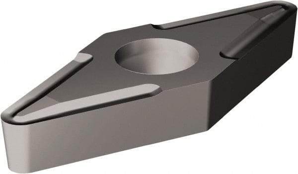Sandvik Coromant - VBMT21.51 UF Grade H13A Carbide Turning Insert - Uncoated, 35° Diamond, 1/4" Inscr Circle, 3/32" Thick, 1/64" Corner Radius - Apex Tool & Supply
