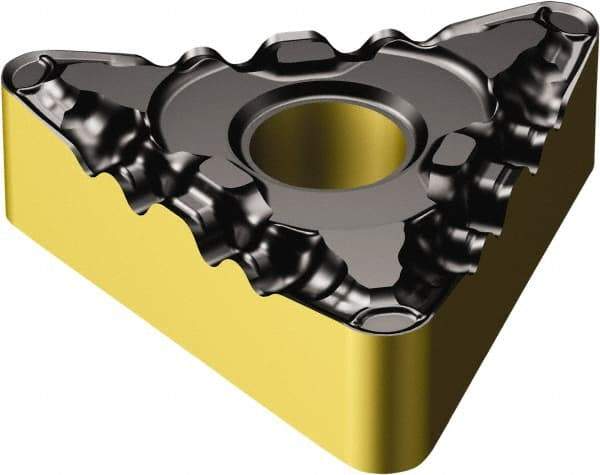 Sandvik Coromant - TNMG332 PF Grade 4305 Carbide Turning Insert - TiCN/Al2O3/TiN Finish, 60° Triangle, 3/8" Inscr Circle, 3/16" Thick, 1/32" Corner Radius - Apex Tool & Supply