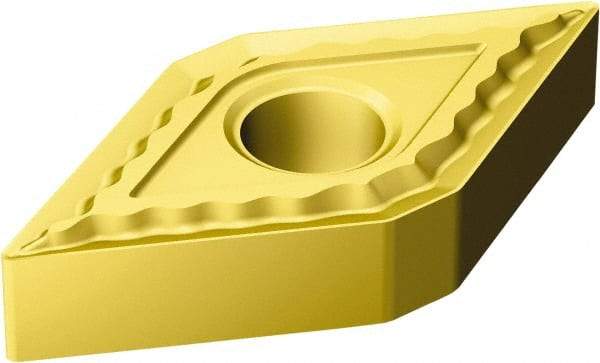 Sandvik Coromant - DNMG443 QM Grade S05F Carbide Turning Insert - TiCN/Al2O3/TiN Finish, 55° Diamond, 1/2" Inscr Circle, 1/4" Thick, 3/64" Corner Radius - Apex Tool & Supply