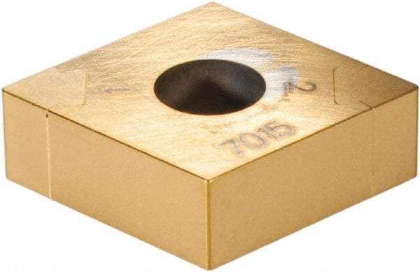 Sandvik Coromant - CNGA431 Grade 7015 Carbide Turning Insert - TiN Finish, 80° Diamond, 1/2" Inscr Circle, 3/16" Thick, 1/64" Corner Radius - Apex Tool & Supply