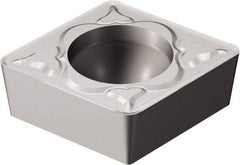 Sandvik Coromant - CCMT21.52 KM Grade H13A Carbide Turning Insert - Uncoated, 80° Diamond, 1/4" Inscr Circle, 3/32" Thick, 1/32" Corner Radius - Apex Tool & Supply