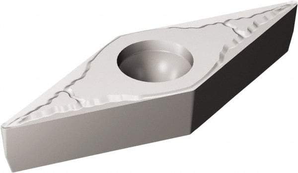 Sandvik Coromant - VBMT333 KM Grade H13A Carbide Turning Insert - Uncoated, 35° Diamond, 3/8" Inscr Circle, 3/16" Thick, 3/64" Corner Radius - Apex Tool & Supply