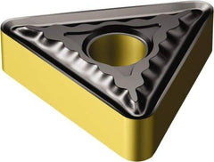 Sandvik Coromant - TNMG332 QM Grade 2025 Carbide Turning Insert - TiCN/Al2O3/TiN Finish, 60° Triangle, 3/8" Inscr Circle, 3/16" Thick, 1/32" Corner Radius - Apex Tool & Supply