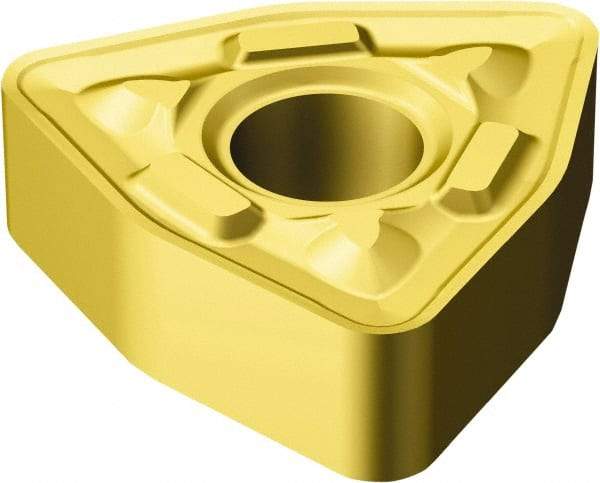 Sandvik Coromant - WNMG432 MR Grade 2015 Carbide Turning Insert - TiCN/Al2O3/TiN Finish, 80° Trigon, 1/2" Inscr Circle, 3/16" Thick, 1/32" Corner Radius - Apex Tool & Supply