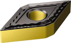 Sandvik Coromant - DNMG332 QM Grade 4325 Carbide Turning Insert - TiCN/AI2O3/TiN Finish, 55° Diamond, 3/8" Inscr Circle, 3/16" Thick, 1/32" Corner Radius - Apex Tool & Supply