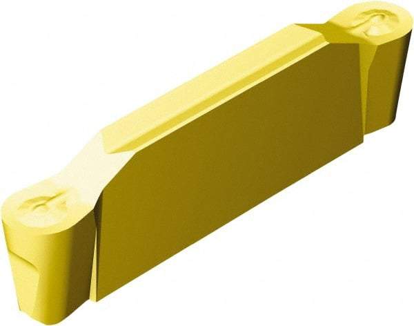 Sandvik Coromant - E2N123x2 RO 2.39mm Cutting Width Carbide Grooving Insert - 19mm Max Depth of Cut, Neutral, 1.2mm Corner Radius, TiAlN/TiN Finish - Apex Tool & Supply