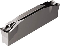 Sandvik Coromant - N123x2F CM 1105 Grade, 0.0984" Cutting Width, Carbide Cutoff Insert - 0° Neutral Lead Angle, 0.0079" Cnr Rad, TiAlN Coated - Apex Tool & Supply