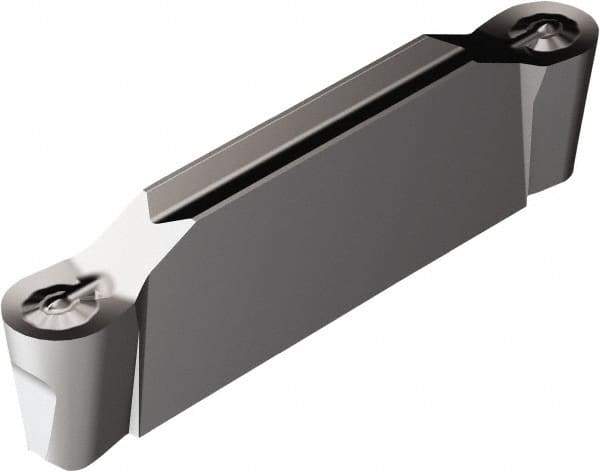 Sandvik Coromant - H2N123x2 RO 4mm Cutting Width Carbide Grooving Insert - 23.3mm Max Depth of Cut, Neutral, 2mm Corner Radius, TiAlN Finish - Apex Tool & Supply