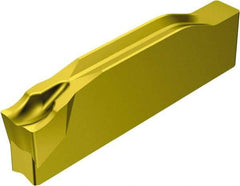 Sandvik Coromant - N123x1H CM 2135 Grade, 0.1575" Cutting Width, Carbide Cutoff Insert - 0° Neutral Lead Angle, 0.0079" Cnr Rad, TiCN/Al2O3/TiN Coated - Apex Tool & Supply