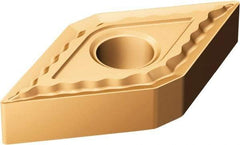 Sandvik Coromant - DNMG442 QM Grade 1115 Carbide Turning Insert - TiAlN/AlCr2O3 Finish, 55° Diamond, 1/2" Inscr Circle, 1/4" Thick, 1/32" Corner Radius - Apex Tool & Supply