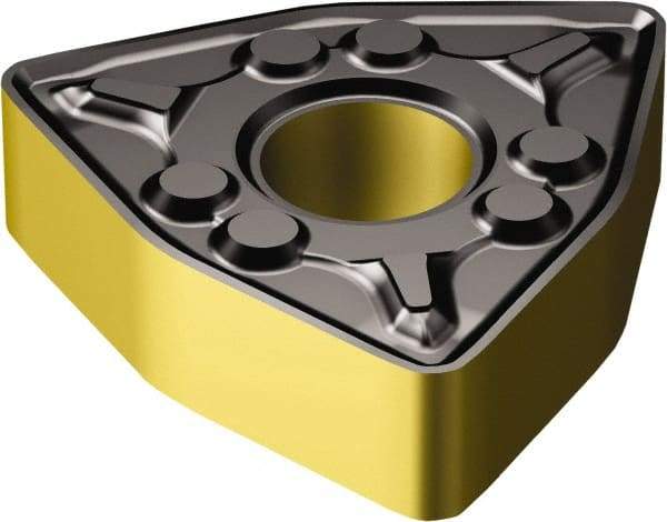 Sandvik Coromant - WNMG332 WMX Grade 4325 Carbide Turning Insert - TiCN/AI2O3/TiN Finish, 80° Trigon, 3/8" Inscr Circle, 3/16" Thick, 1/32" Corner Radius - Apex Tool & Supply
