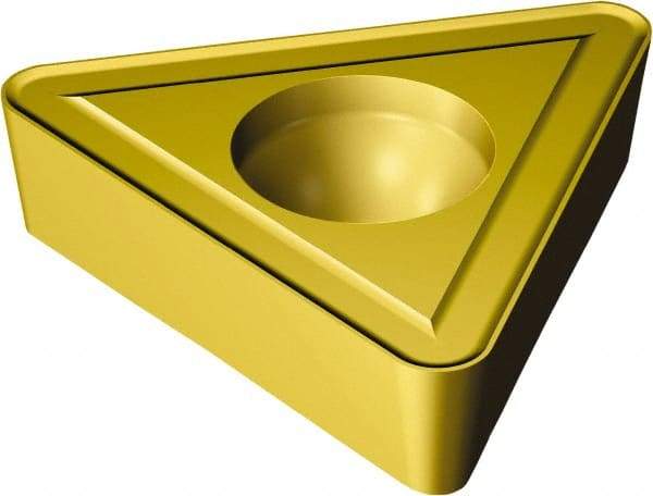 Sandvik Coromant - TCMT32.51 UR Grade 235 Carbide Turning Insert - TiCN/TiN Finish, 60° Triangle, 3/8" Inscr Circle, 5/32" Thick, 1/64" Corner Radius - Apex Tool & Supply