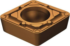Sandvik Coromant - CCMT21.51 WF Grade 1125 Carbide Turning Insert - TiAlN/AlCr2O3 Finish, 80° Diamond, 1/4" Inscr Circle, 3/32" Thick, 1/64" Corner Radius - Apex Tool & Supply